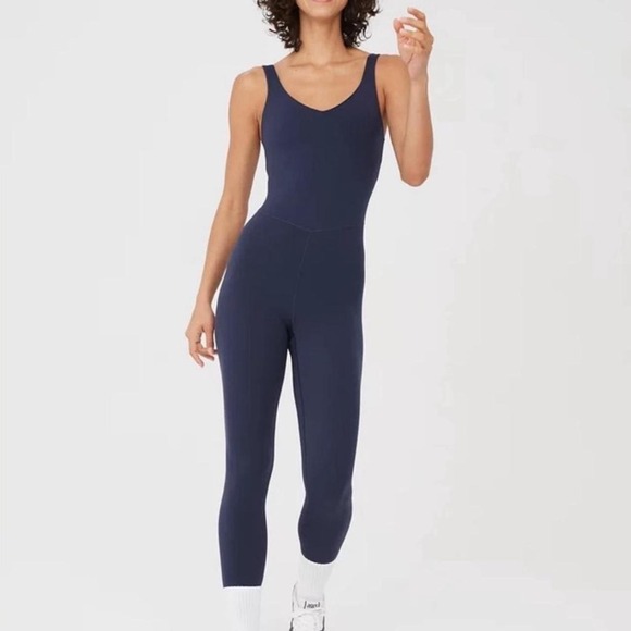 OFFLINE by Aerie Pants - OFFLINE by Aerie Real Me Full Length Bodysuit Small Navy Athleisure Minimalist